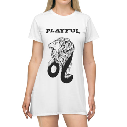 Playful Leo Ladies T-Shirt Dress