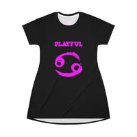 Playful Cancer (Black/Pink) T-Shirt Dress