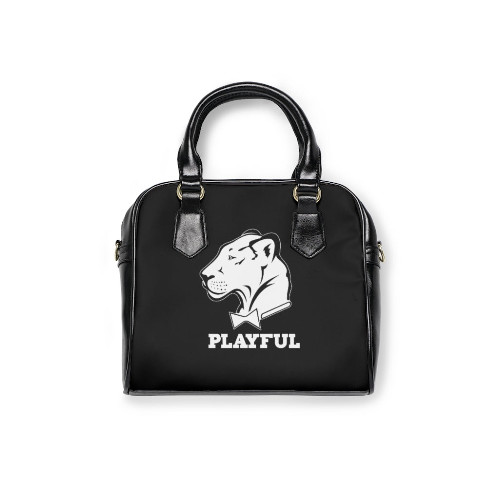 Playful Leather Shoulder Handbag