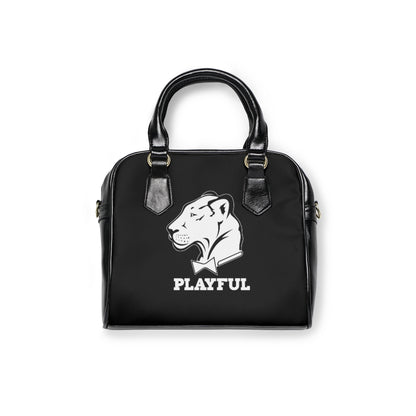 Playful Leather Shoulder Handbag