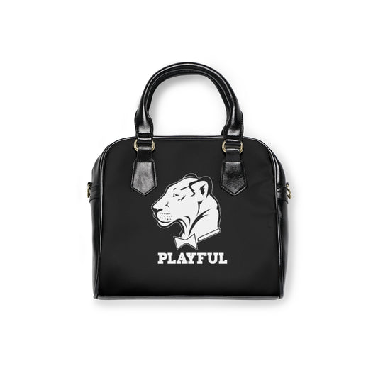 Playful Leather Shoulder Handbag