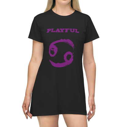 Playful Cancer Black/Purple)  T-Shirt Dress