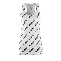 Playful Ladies White AOP Racerback Dress