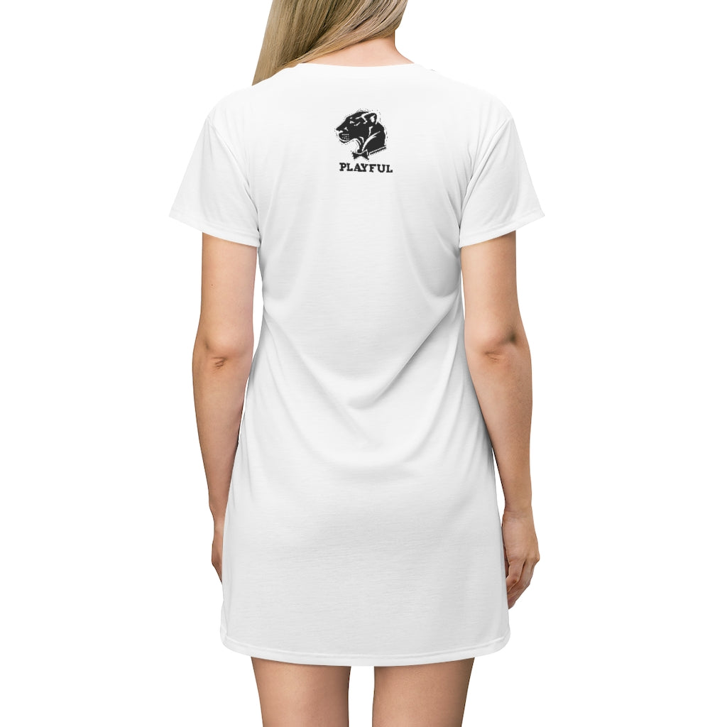 Playful Leo Ladies T-Shirt Dress