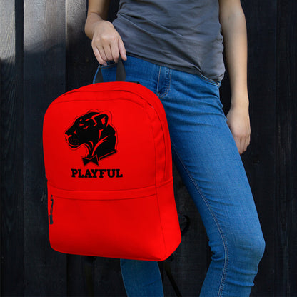 Playful Red/Black Logo Backpack