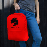 Playful Red/Black Logo Backpack