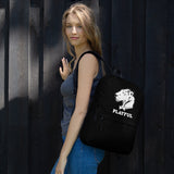Playful Solid White Logo Backpack