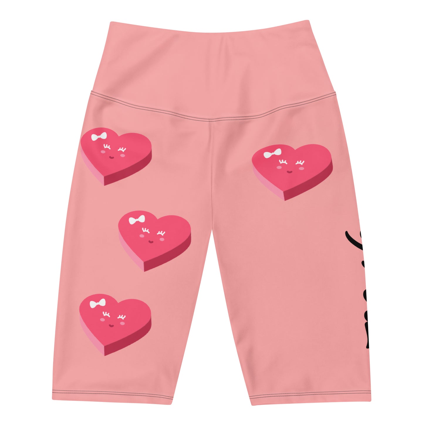 Playful Hearts All Over Print Biker Shorts