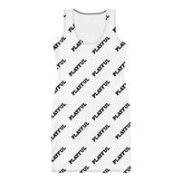 Playful Ladies White All Over Print Fitted Dress