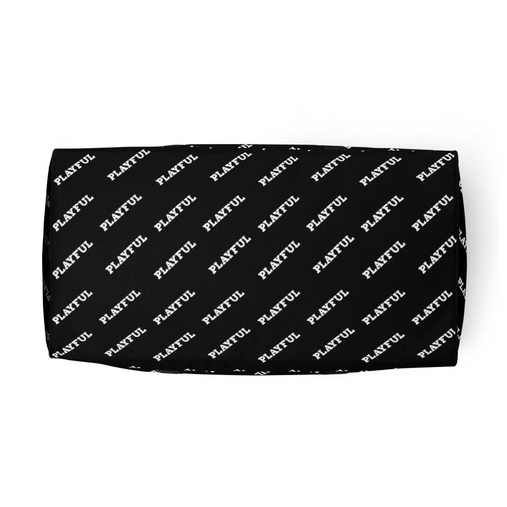 Playful Black All Over Duffle Bag