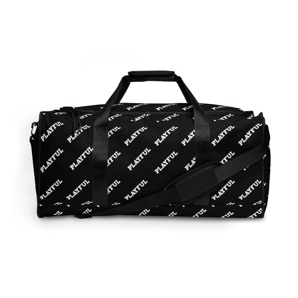 Playful Black All Over Duffle Bag