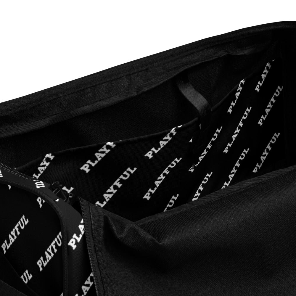 Playful Black All Over Duffle Bag