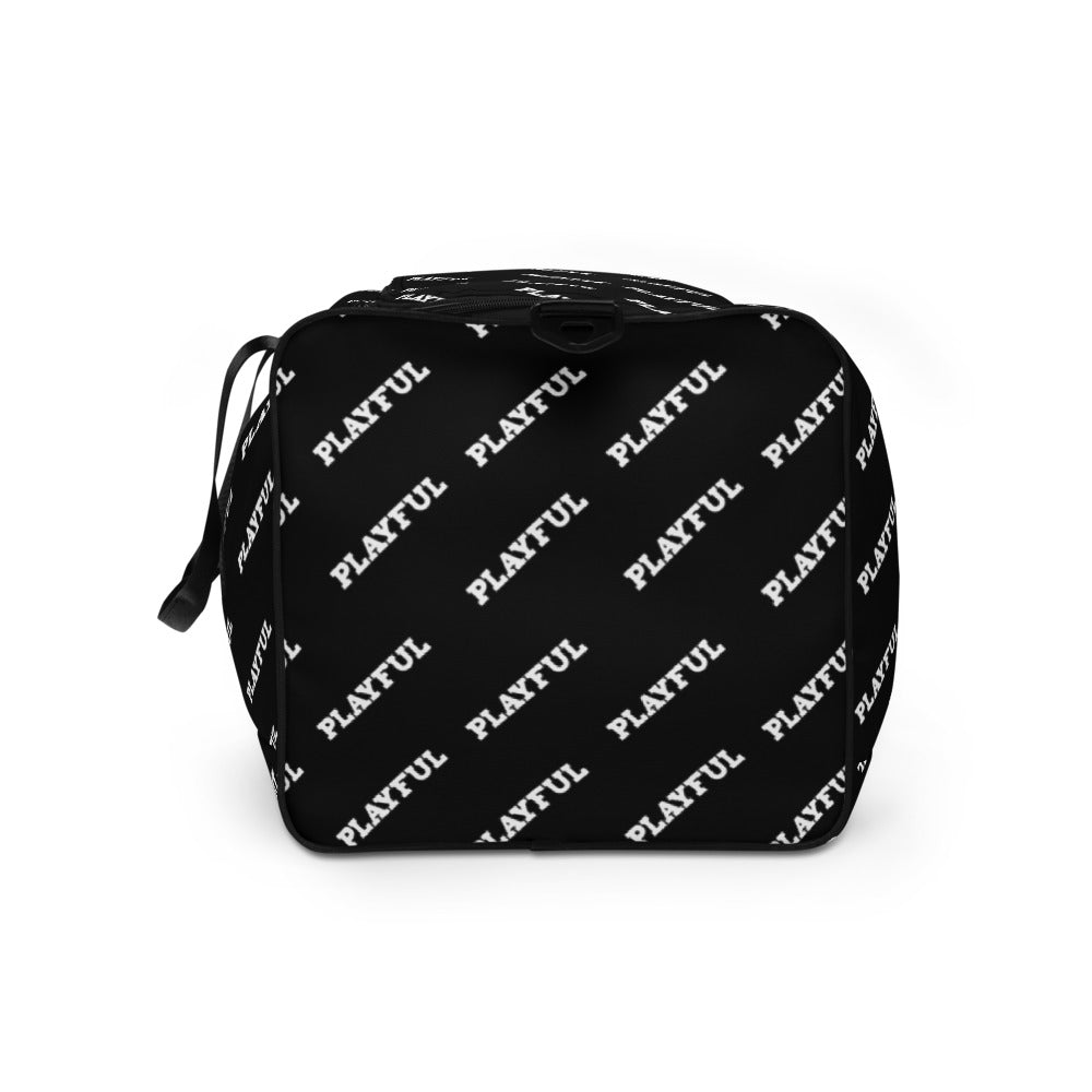 Playful Black All Over Duffle Bag