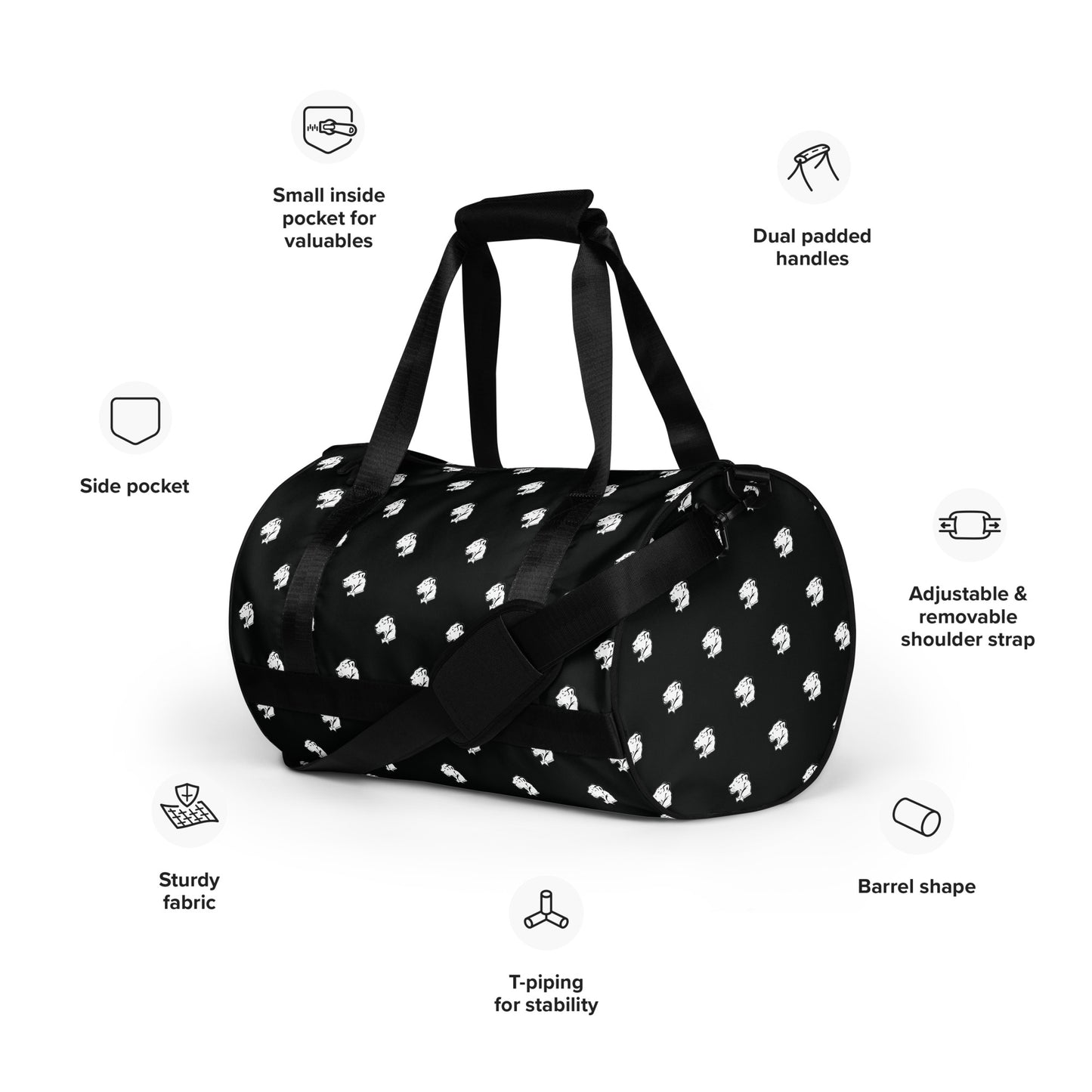 Playful Logo All Over Print Gym Bag