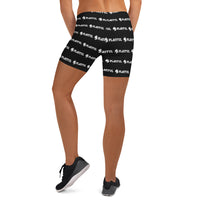 Playful Ladies Black All Over Print Shorts