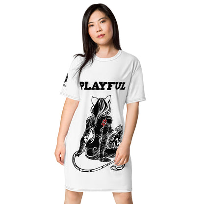 Playful & Frisky Sublimation T-Shirt Dress