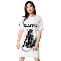 Playful & Frisky Sublimation T-Shirt Dress