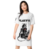 Playful & Frisky Sublimation T-Shirt Dress