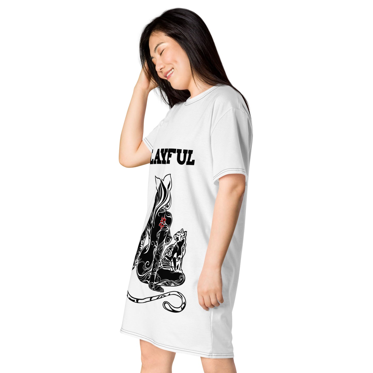 Playful & Frisky Sublimation T-Shirt Dress