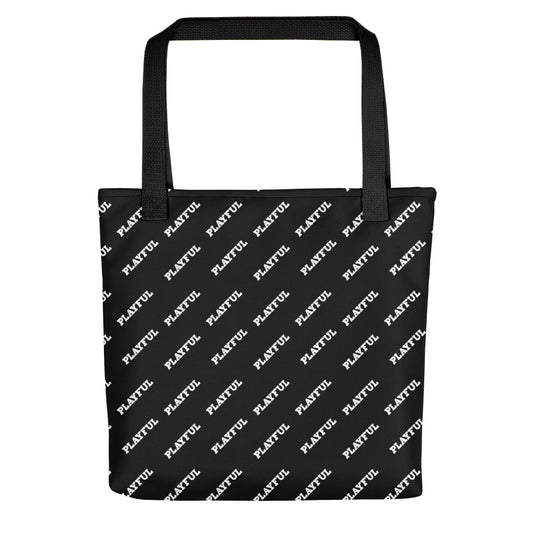 Playful Black All Over Print Tote bag