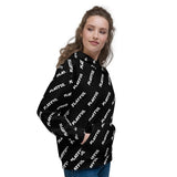 Playful Black All Over Print (Unisex) Hoodie