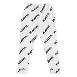 Playful White All Over Print Ladies Joggers