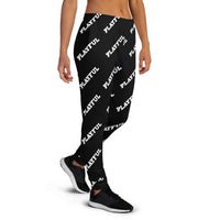 Playful Black All Over Print Ladies Joggers