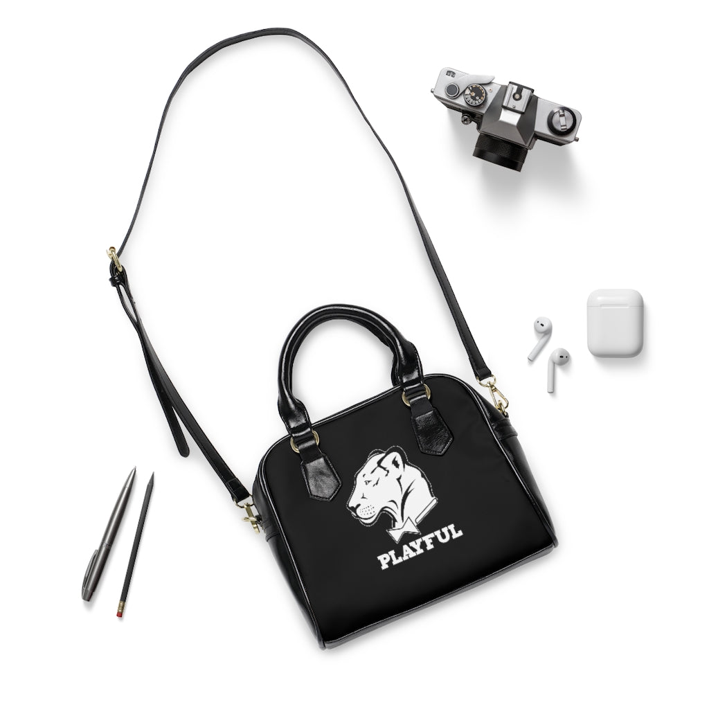Playful Leather Shoulder Handbag