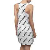 Playful Ladies White AOP Racerback Dress