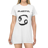 Playful Cancer (White/Black) T-Shirt Dress