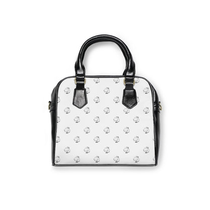 Playful Leather Black Logo Only Shoulder Handbag