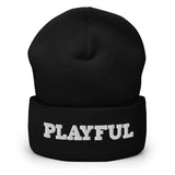 Playful - White Cuffed Beanie
