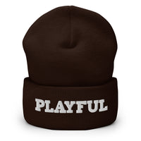 Playful - White Cuffed Beanie