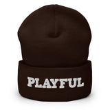 Playful - White Cuffed Beanie