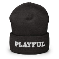 Playful - White Cuffed Beanie