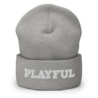 Playful - White Cuffed Beanie