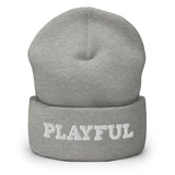 Playful - White Cuffed Beanie