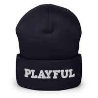 Playful - White Cuffed Beanie