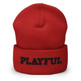 Playful - Black Cuffed Beanie