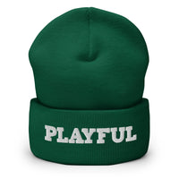 Playful - White Cuffed Beanie
