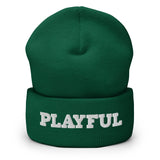 Playful - White Cuffed Beanie