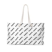 Playful White All Over Print Weekender Bag
