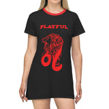 Playful Leo (Black/Red) T-Shirt Dress
