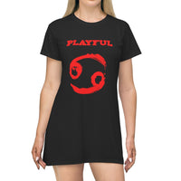 Playful Cancer (Black/Red) T-Shirt Dress