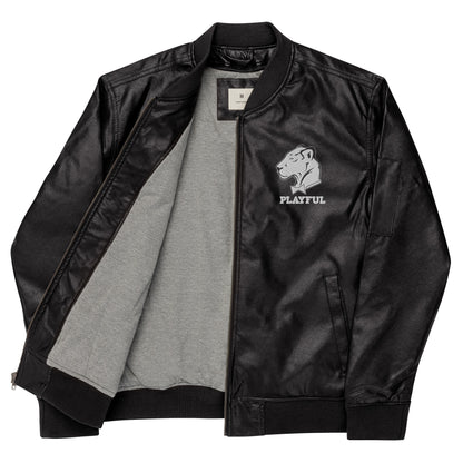 Playful Leather Bomber Jacket