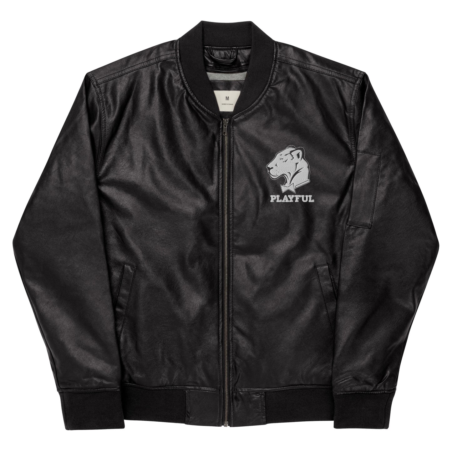 Playful Leather Bomber Jacket
