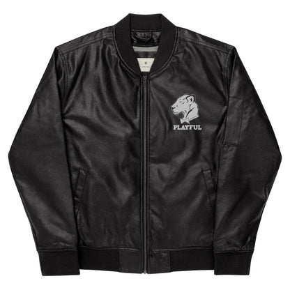 Playful Leather Bomber Jacket