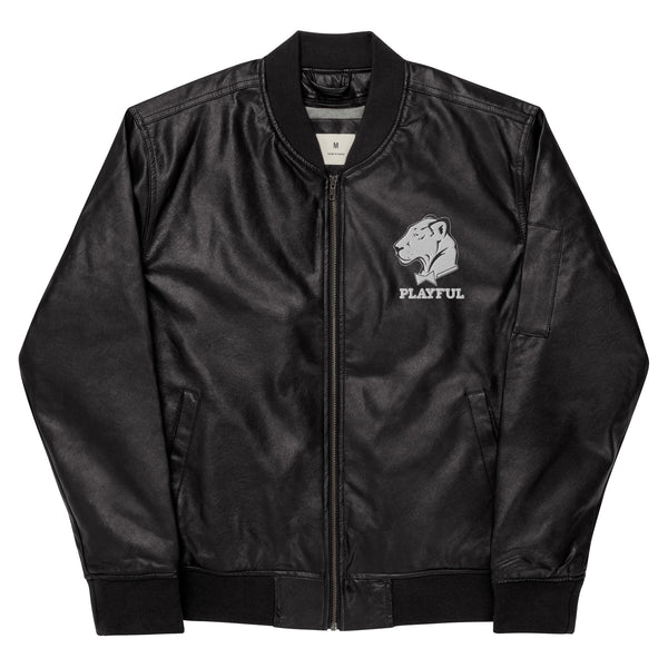 Playful Leather Bomber Jacket