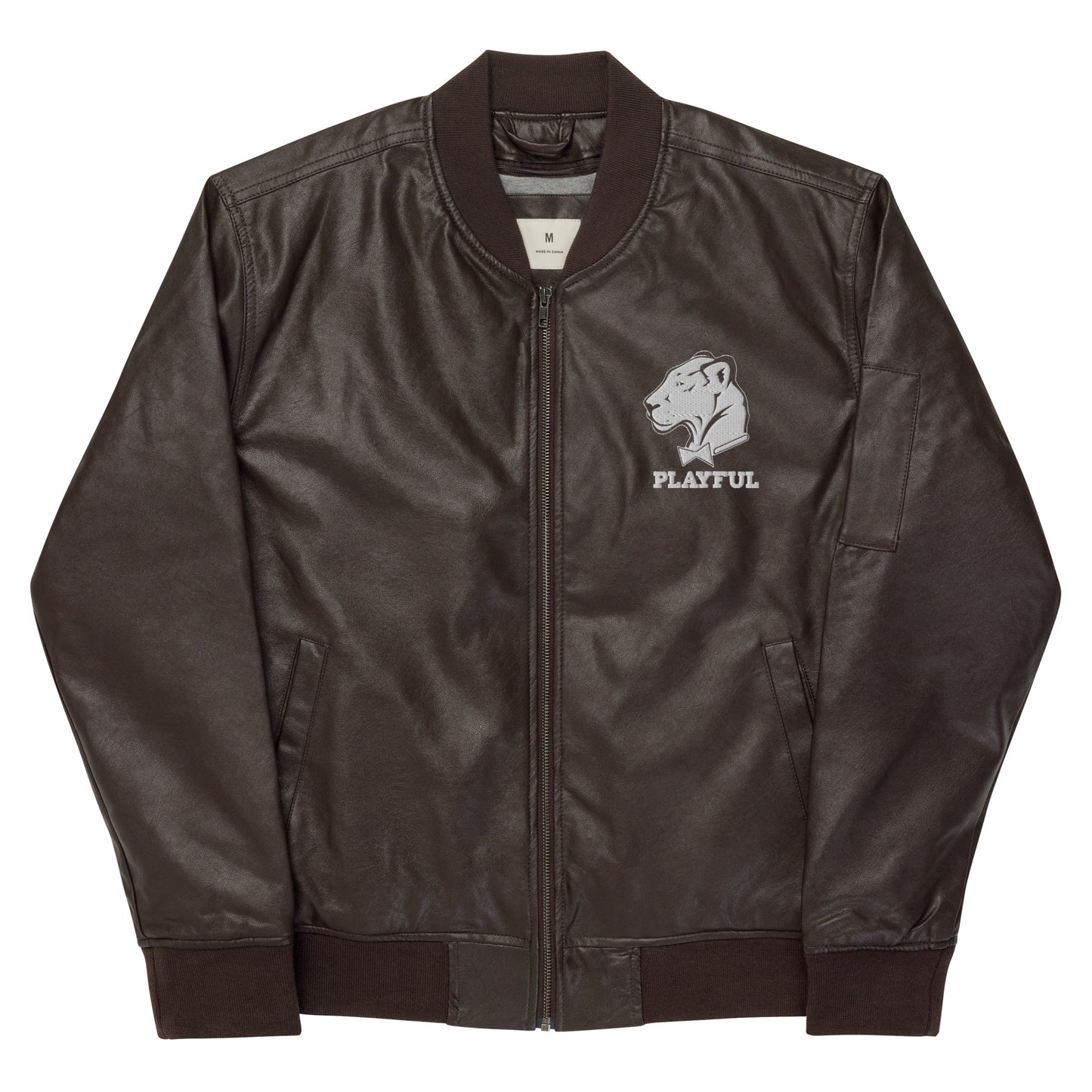 Playful Leather Bomber Jacket