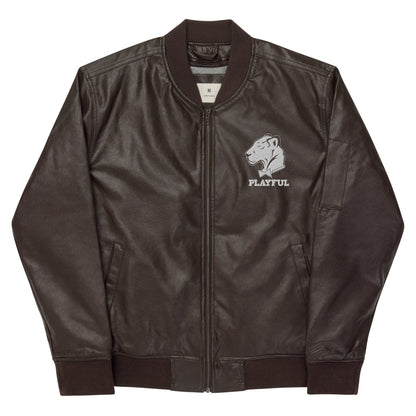Playful Leather Bomber Jacket